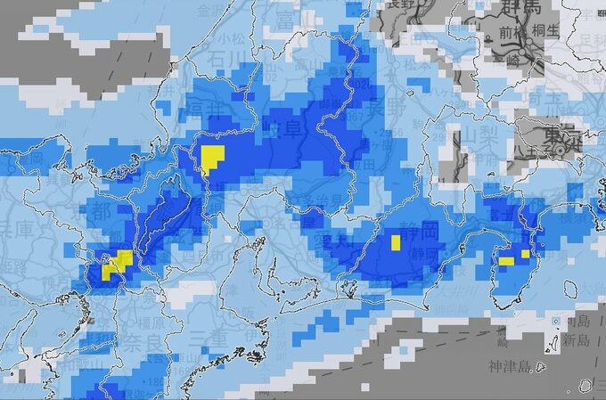 【大雨情報】東海地方は、１１日夜遅くにかけて『警報級の大雨』の可能性　岐阜県は１２日も『警報級の大雨』となるおそれ　土砂災害、低い土地の浸水、河川の増水に注意・警戒【雨風シミュレーション】　|　富山のニュース｜天気・防災｜チューリップテレビ