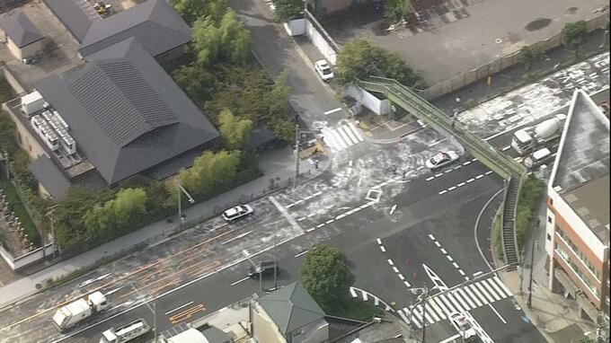 【速報】道路に広範囲で『オイル漏れ』スリップとみられる車同士の接触事故が複数発生　大阪市阿倍野区や天王寺区|TBS NEWS DIG