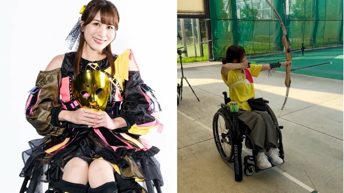 仮面 女子 車いす