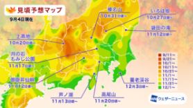 上高地は10月20日頃、日光いろは坂は27日頃から 紅葉の見頃は平年並みかやや遅くなる見込み 記録的な猛暑と10月の大雨が色付きに影響の可能性も ウェザーニューズが今季1回目の予想|TBS NEWS DIG