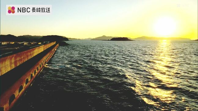 波の浸食から島を守るシンボル「1キロ堤防」が夕暮れ時に見せるもう一つの表情 ドローン映像【長崎ばーどアイ】|TBS NEWS DIG