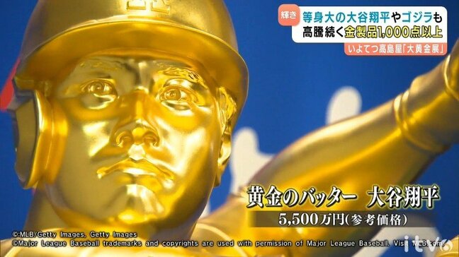 黄金に輝く等身大の大谷翔平選手も 「大黄金展」はじまる いよてつ高島屋【愛媛・松山】|TBS NEWS DIG