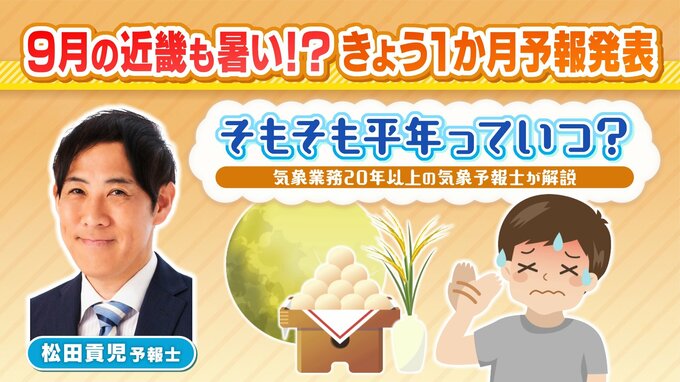 9月の近畿は平年より暑い!きょう1か月予報発表 そもそも平年っていつ?気象業務20年以上の気象予報士が解説【MBSお天気通信】|TBS NEWS DIG
