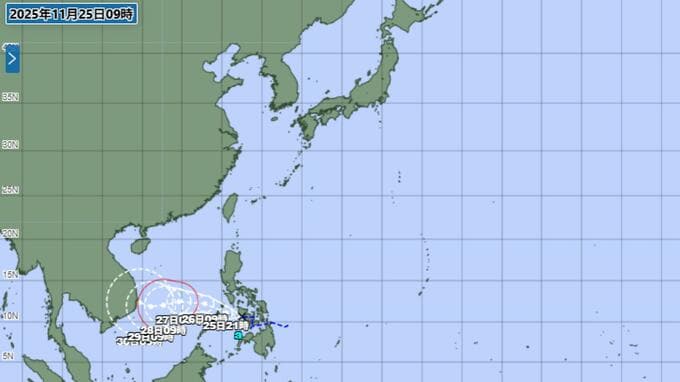 【台風情報】もうすぐ12月なのに…台風のたまご発生　25日午後にも台風に発達予想　今後の進路は？　|　長崎のニュース | 天気 | NBC長崎放送