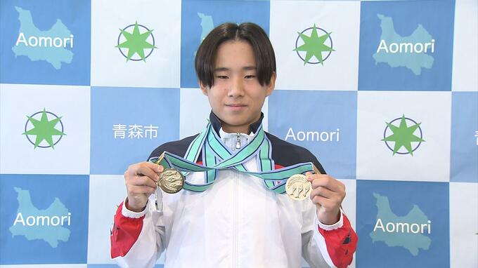 「日本を背負って世界で戦える選手になりたい」水泳のジュニアオリンピックで2冠の中学1年生・成田宗士楼選手　優勝を報告　|　青森のニュース│ATV NEWS│青森テレビ
