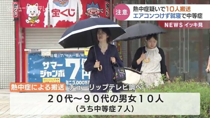 熱中症相次ぐ31日の富山県内　20代から90代の男女10人を救急搬送　うち7人は中等症|TBS NEWS DIG