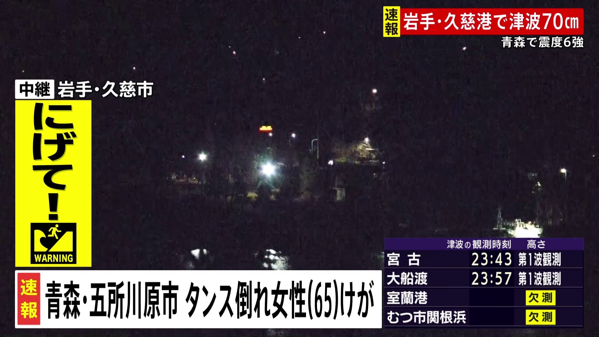 青森県五所川原市で自宅のたんす倒れ65歳女性けが【青森県で最大震度6