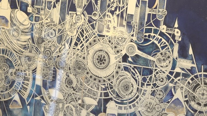 ワイナリーで個展　ワインのラベルを描いた画家・服部幸さんの作品が並ぶ　山梨・ワイナリー丸藤葡萄酒工業