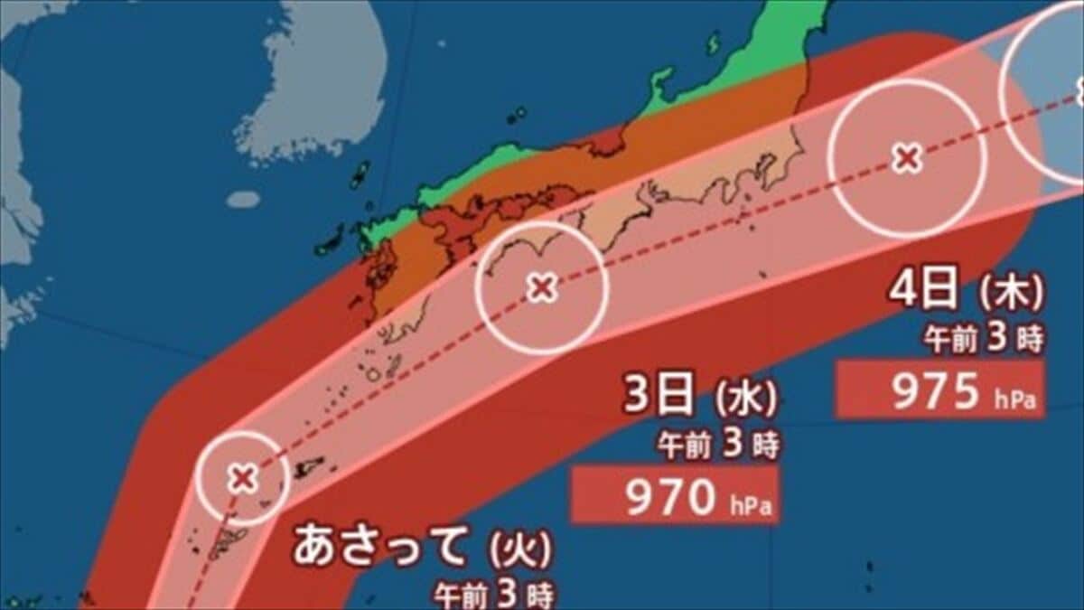 【台風情報】台風6号　１日から２日にかけ　暴風域を伴って強い勢力で沖縄、奄美に接近の見込み　３日頃にかけ西日本から東日本に接近のおそれ【進路予想・きょう あす、週間天気予報】