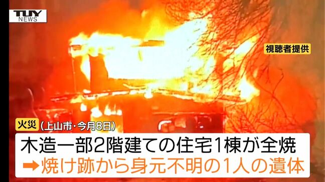 8日の上山市住宅全焼火災　遺体は住人の90歳男性と判明　死因は焼死か（山形）|TBS NEWS DIG
