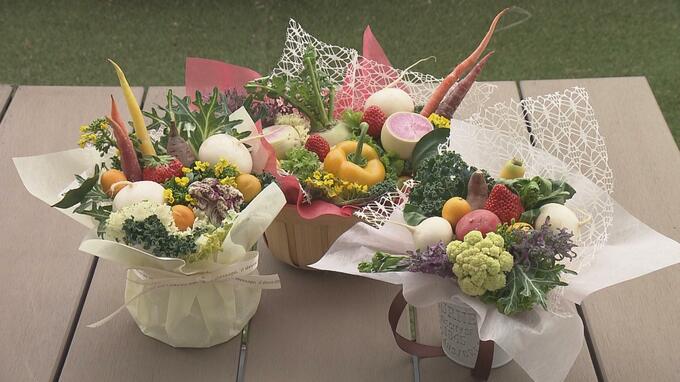 人気です！見て・食べて・健康になる『野菜ブーケ』福島の魅力伝える新たな贈りもの　|　福島のニュース│TUF