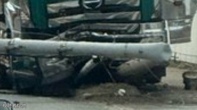 【速報】倉敷市で大型トレーラーが自損事故　電柱が倒れ道路をふさぐ　停電も発生【岡山】|TBS NEWS DIG