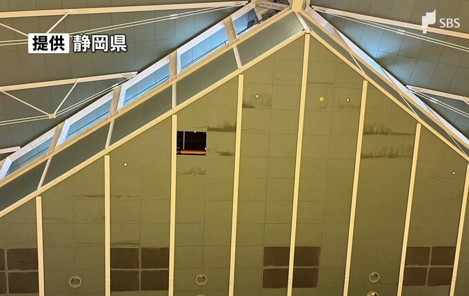 武道館の大道場の天井から断熱材と石こうボード落下 大雨の影響か？6日は休館＝静岡県|TBS NEWS DIG