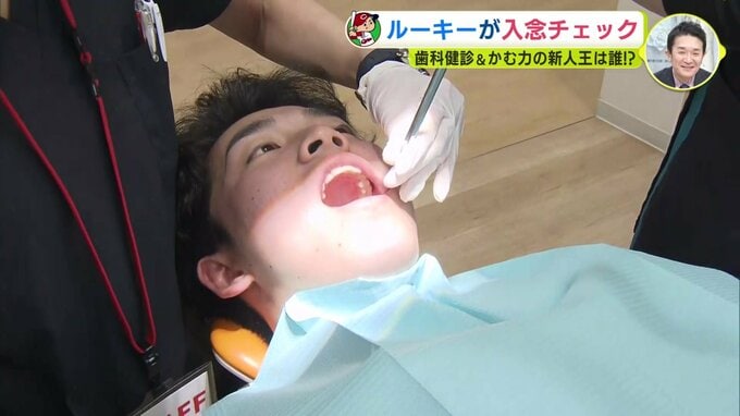 “かむ力” の新人王は誰!?　広島カープ ルーキーが歯科健診 入念チェック　|　RCC NEWS | 広島ニュース | RCC中国放送