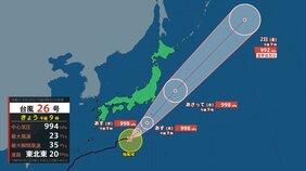 【台風情報】台風26号（スリゲ）30日午後から10月1日午前は関東甲信地方で高波・土砂災害など警戒・注意（29日午後9時更新）【雨風シミュレーション】|TBS NEWS DIG