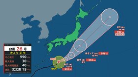 【台風情報】台風26号(スリゲ)　10月1日午前9時ごろに伊豆諸島近海に達する見込み【今後の風雨のシミュレーション】|TBS NEWS DIG