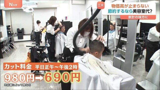 実質賃金11か月連続マイナス「下手すると半年に1回」節約するなら美容室代？家計を助けるカット代『平日690円』サロンも登場|TBS NEWS DIG