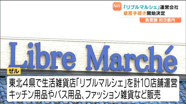 「リブルマルシェ」運営会社が自己破産申請 負債額は約3億円 東北4県で10店舗展開|TBS NEWS DIG