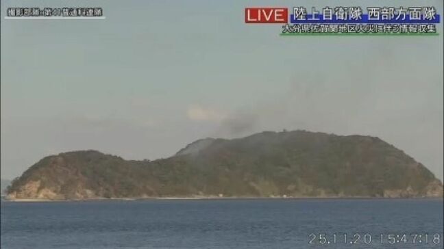 大分市佐賀関の大規模火災　飛び火した無人島「蔦島」から再び黒煙　発生から3日目|TBS NEWS DIG