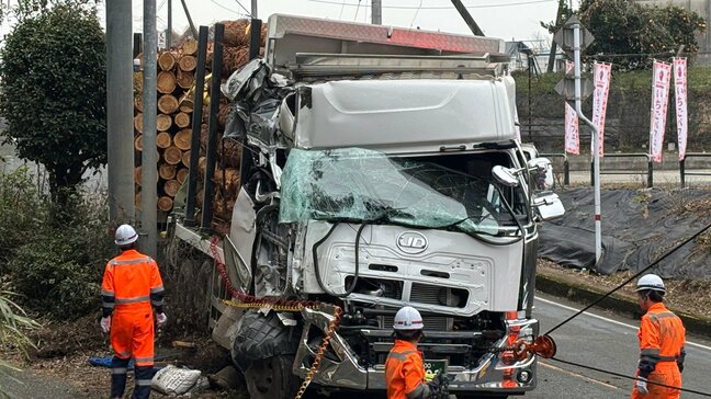 【通行止め】熊本県菊陽町 国道443号の上下線が全面通行止め 大型トラックからむ交通事故の影響 ※10時45分に解除|TBS NEWS DIG