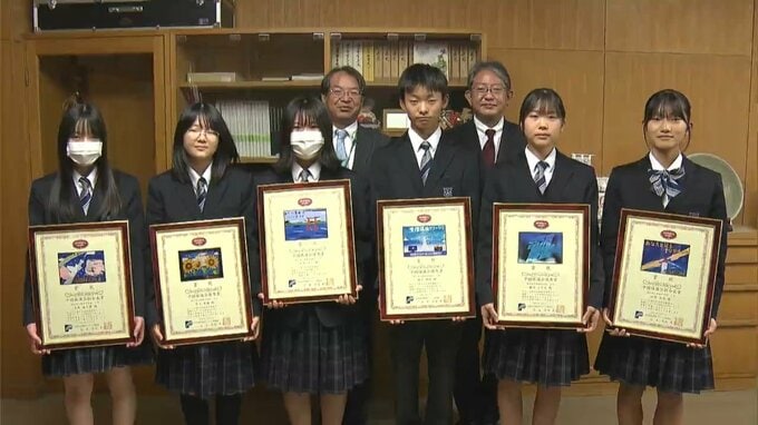 中学校で電波障害防止を啓発する図案コンクールの表彰式　テレビやラジオの電波をきれいに【岡山】|TBS NEWS DIG