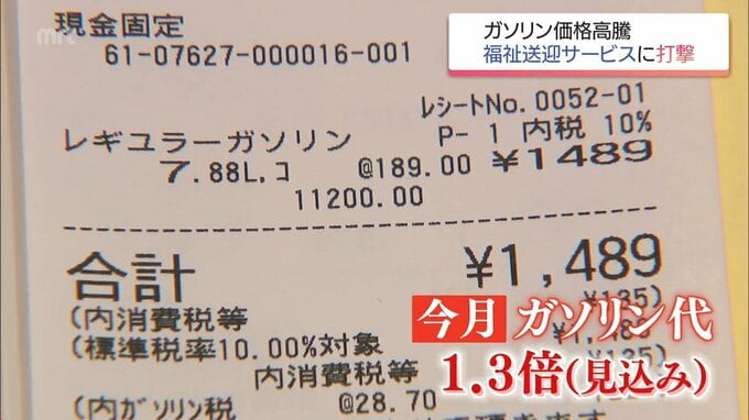 ガソリン高騰　障害者や要介護者に欠かせない「福祉有償運送」の経営を圧迫　|　MRTニュース ｜ ＭＲＴ宮崎放送