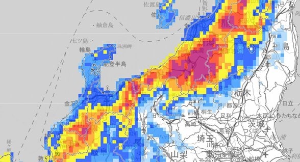 【大雪情報】北陸地方 25日にかけ平地でも積雪急増へ　竜巻など激しい突風に注意…新潟・魚沼市で259センチ、福井・大野市で125センチ（24日午後3時の積雪）【雪と雨のシミュレーション】　|　富山のニュース｜天気・防災｜チューリップテレビ