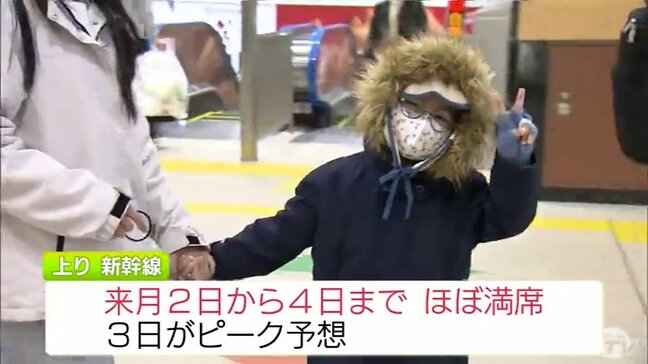 下りの新幹線は年末まで終日「ほぼ満席」　帰省ラッシュで新青森駅にも多くの帰省した人や外国人観光客　「帰って来られてよかった」Uターンとなる上りは1月2日～4日まで「ほぼ満席」　3日がピークの予想|TBS NEWS DIG