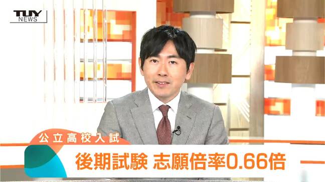 【動画】2026年度入学 山形県公立高校後期(一般)選抜入試 志願倍率発表 後期の志願倍率は0.66倍 公立高等学校全校掲載|TBS NEWS DIG