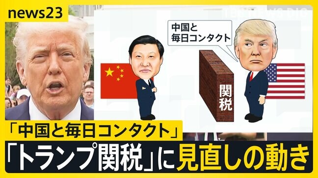 “強気”から変化　トランプ氏「中国と毎日コンタクト」関税見直しの動きも【news23】|TBS NEWS DIG