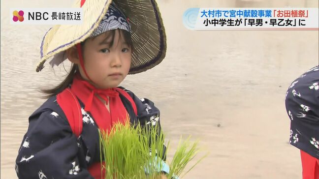 長崎県大村市の田んぼでお田植祭　秋の新嘗祭で宮中に献穀|TBS NEWS DIG