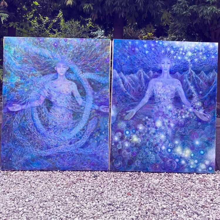 工藤静香さん 絵画作品を公開 「少し恥ずかしいですが、去年からの