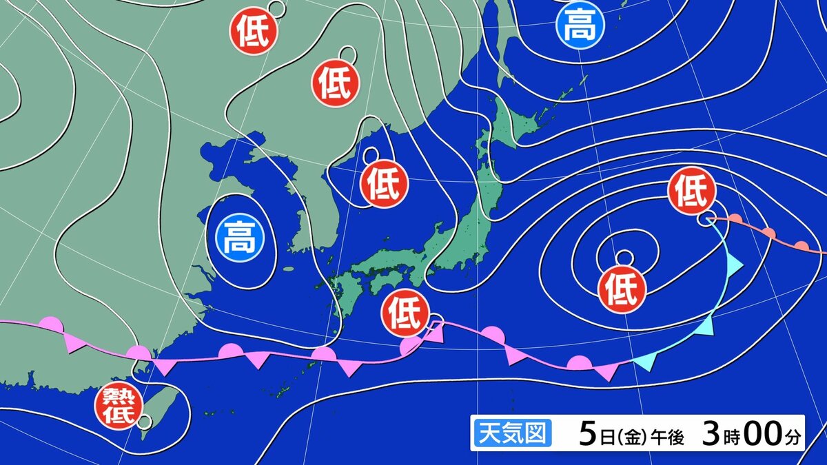 熱帯低気圧】7日午前中は警報級の大雨のおそれ 熊本 暖かく湿った空気