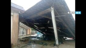 台風13号　接近の奄美で外壁崩れや土俵のやぐらが倒壊する被害　交通に乱れも　鹿児島|TBS NEWS DIG