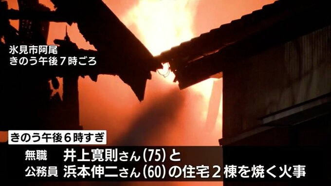 県内火事相次ぐ　富山市で１人行方不明 氷見市では焼け跡から遺体　|　富山のニュース｜天気・防災｜チューリップテレビ