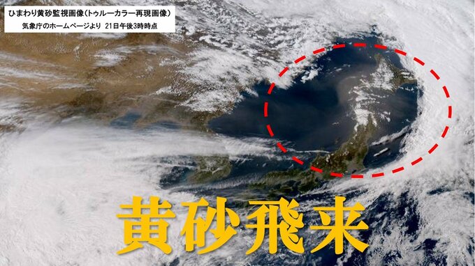 【 黄砂情報 】きょう22日も北日本～西日本の広い範囲に黄砂が飛来　アレルギーや呼吸器系疾患の人は注意を【黄砂のシミュレーション・22日午前9時現在】|TBS NEWS DIG