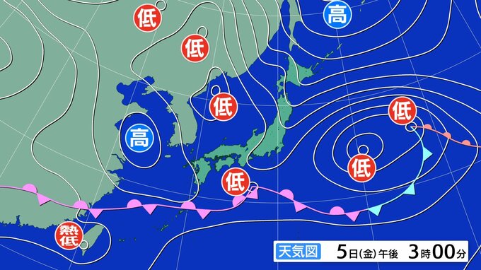 【熱帯低気圧】7日午前中は警報級の大雨のおそれ　熊本　暖かく湿った空気の影響＜今後の雨と風の予想＞※午後5時時点|TBS NEWS DIG