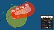 【台風情報】台風26号、28日（月）は非常に強い勢力で沖縄地方と奄美地方に接近へ　うねりを伴う高波に警戒し、強風に注意・警戒　進路によっては、さらに風が強まる可能性【雨と風のシミュレーション】　|　富山のニュース｜天気・防災｜チューリップテレビ