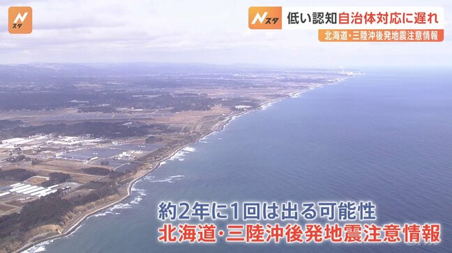 北日本版“巨大地震への注意呼びかけ”「北海道・三陸沖後発地震注意情報」 運用開始から2年以上…「知っている」わずか3割　地域防災計画に反映していない自治体も多数|TBS NEWS DIG