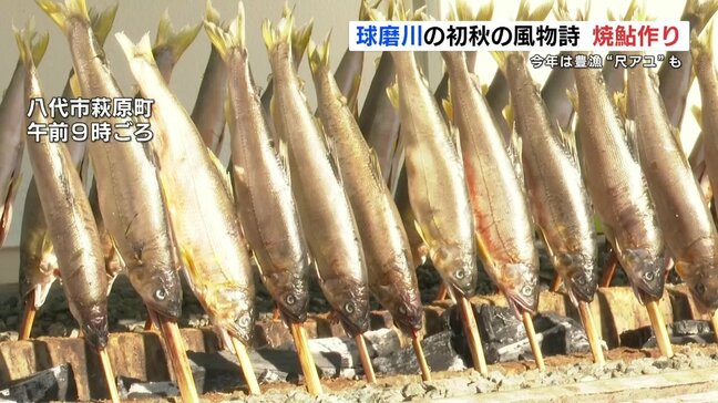 秋の風物詩「焼き鮎」づくり 贈答品にもどうぞ 熊本|TBS NEWS DIG