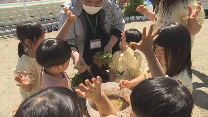 「おいしく育って」コメどころ湯川村　幼稚園児が“バケツ”でコメ作り　福島|TBS NEWS DIG