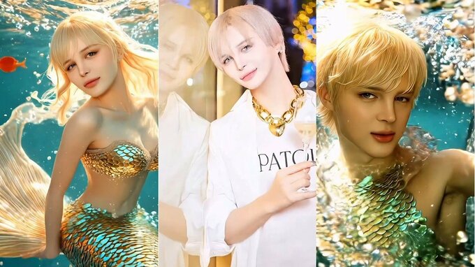 【 Matt 】 “AIマーメイド” に挑戦「大体ロングヘアなんだよね」　動画ラストでイケメン人魚に変身成功　フォロワー絶賛「王子を超えて神」|TBS NEWS DIG