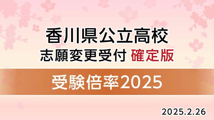 【香川県公立高校入試 2025】「一般選抜（志願変更後・確定版）」倍率　高松南(生活デザイン)1.71倍　高松商業(英語実務)1.50倍　高松1.10倍【全校・全学科掲載・2025年2月26日発表】|TBS NEWS DIG