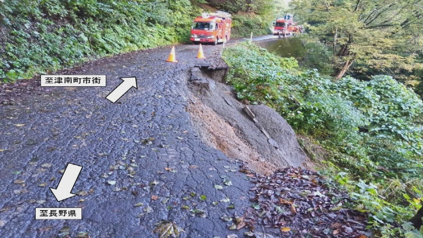 栄村の秋山郷に通じる国道が新潟県側で崩落 復旧の見通し立たず う回路で秋山郷との行き来は可能 崩落現場では車の転落事故 | TBS NEWS DIG