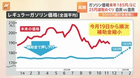 ガソリン価格が4週連続“値上がり” 補助金減額で1月＝180円、2月＝185円にさらに上がる可能性も　「ガソリン減税」実現は？|TBS NEWS DIG