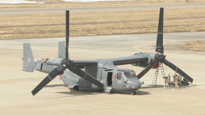 いわて花巻空港に米軍オスプレイが予防着陸　飛行中に警告灯が点灯|TBS NEWS DIG