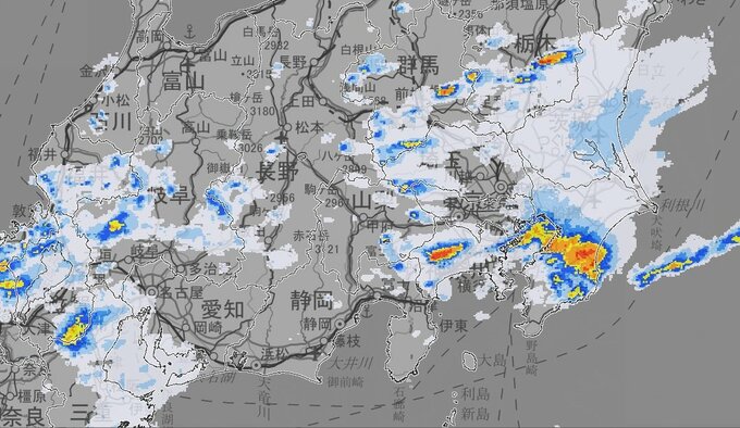 【大雨情報】関東甲信地方は1時間に60ミリの滝のような雨が降る所も…12日朝にかけて激しい雨に　警報級の大雨となる地域が拡大する可能性　12日午後も激しい雨の降る所がある見込み【雨と風のシミュレーション】　|　富山のニュース｜天気・防災｜チューリップテレビ