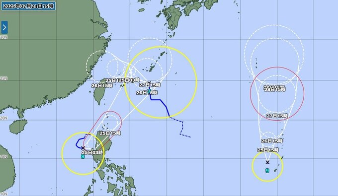 【台風情報】7号は25日未明に沖縄に最接近　高波や土砂災害、浸水に警戒　さらに8号も沖縄へ…　トリプル台風の今後の動きは|TBS NEWS DIG