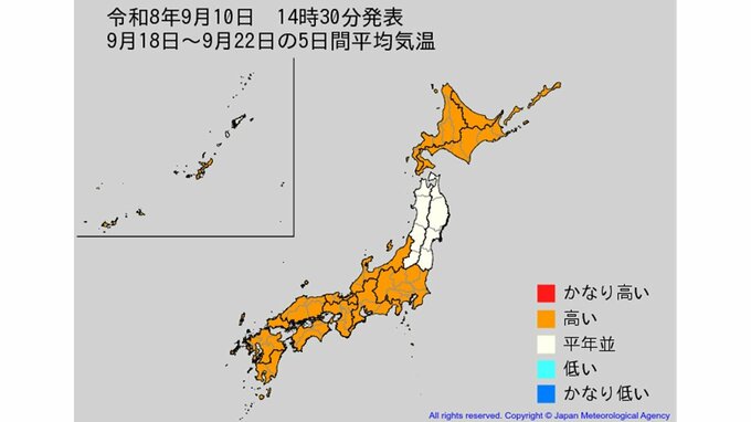 【2週間気温予報】北日本と東日本の気温は向こう2日ほどは平年並みか低い…その後高くなるか　西日本は12日～14日ごろまでかなり高くなるところも　今後の気温・天気予想を画像で　気象庁　|　山形のニュース│TUYテレビユー山形