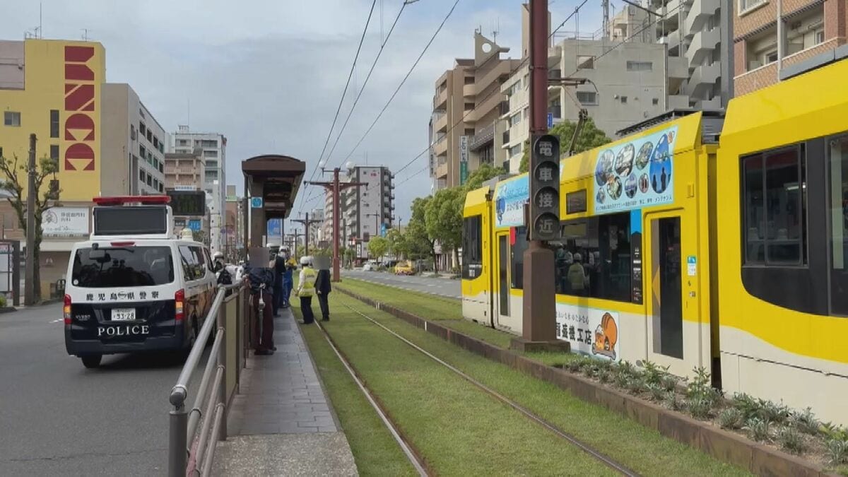 「７０代男性が市電に挟まれている」鹿児島市電・荒田八幡電停